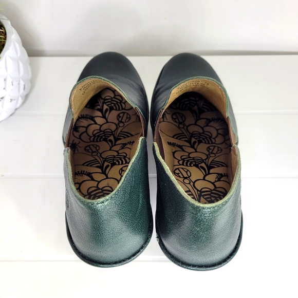 Fly London Yua Green Leather Platform Wedges 38 - Picture 6 of 9